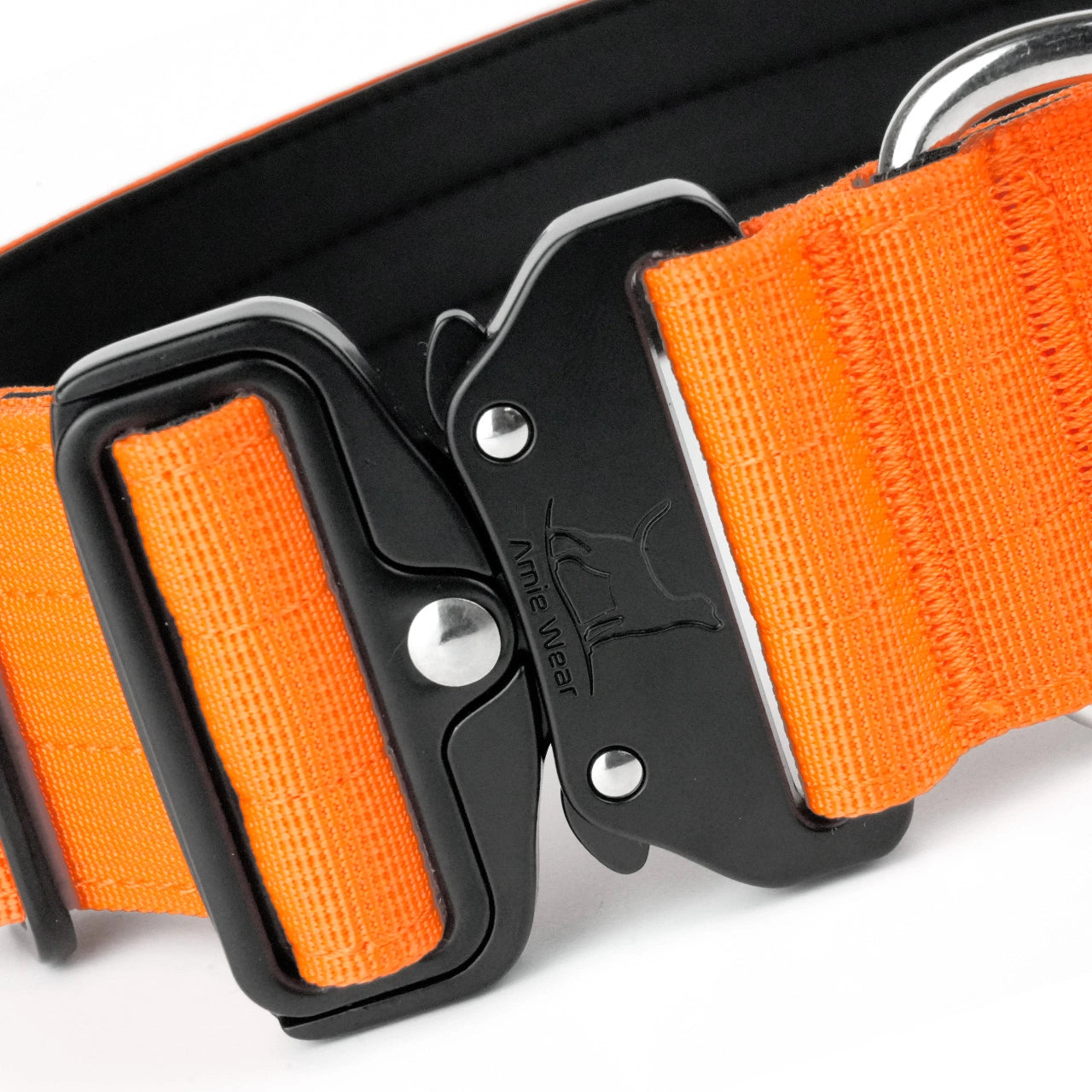 Breites taktisches Hundehalsband mit Griff – Orange