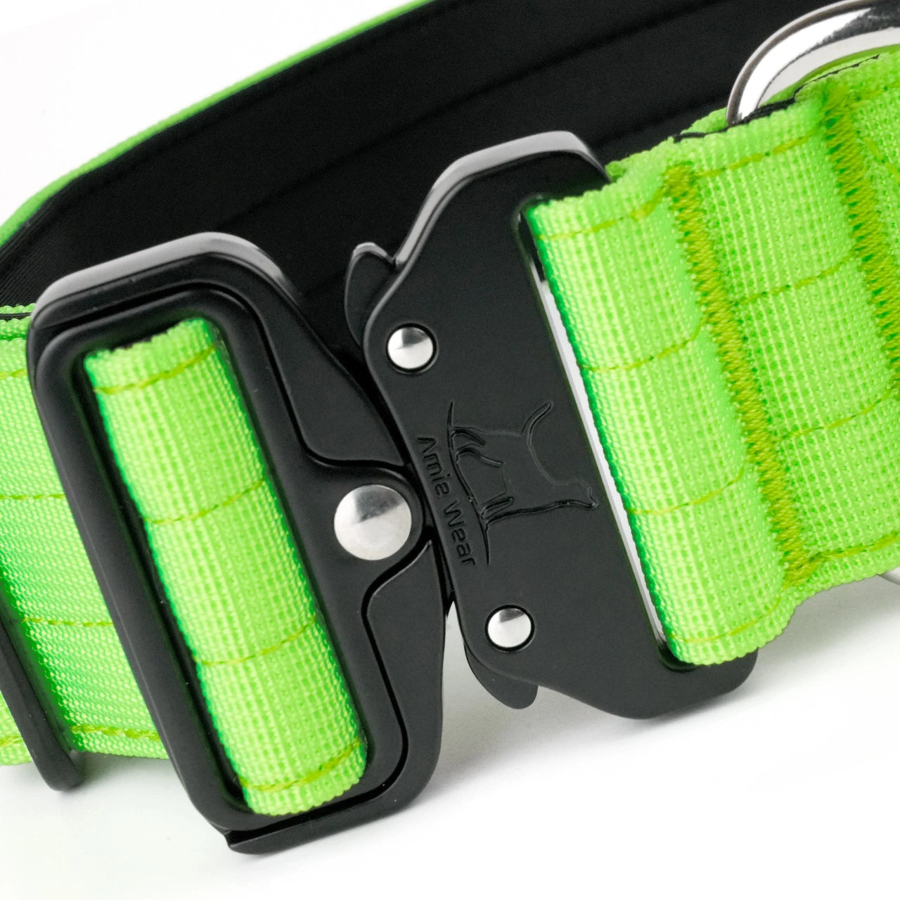 Breites taktisches Hundehalsband mit Griff – Grün