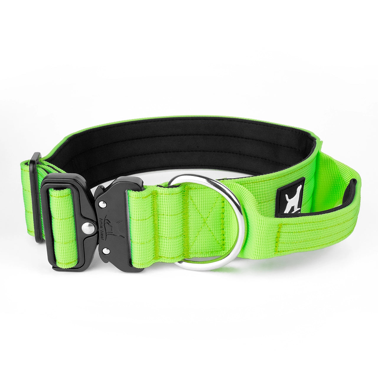 Breites taktisches Hundehalsband mit Griff – Grün