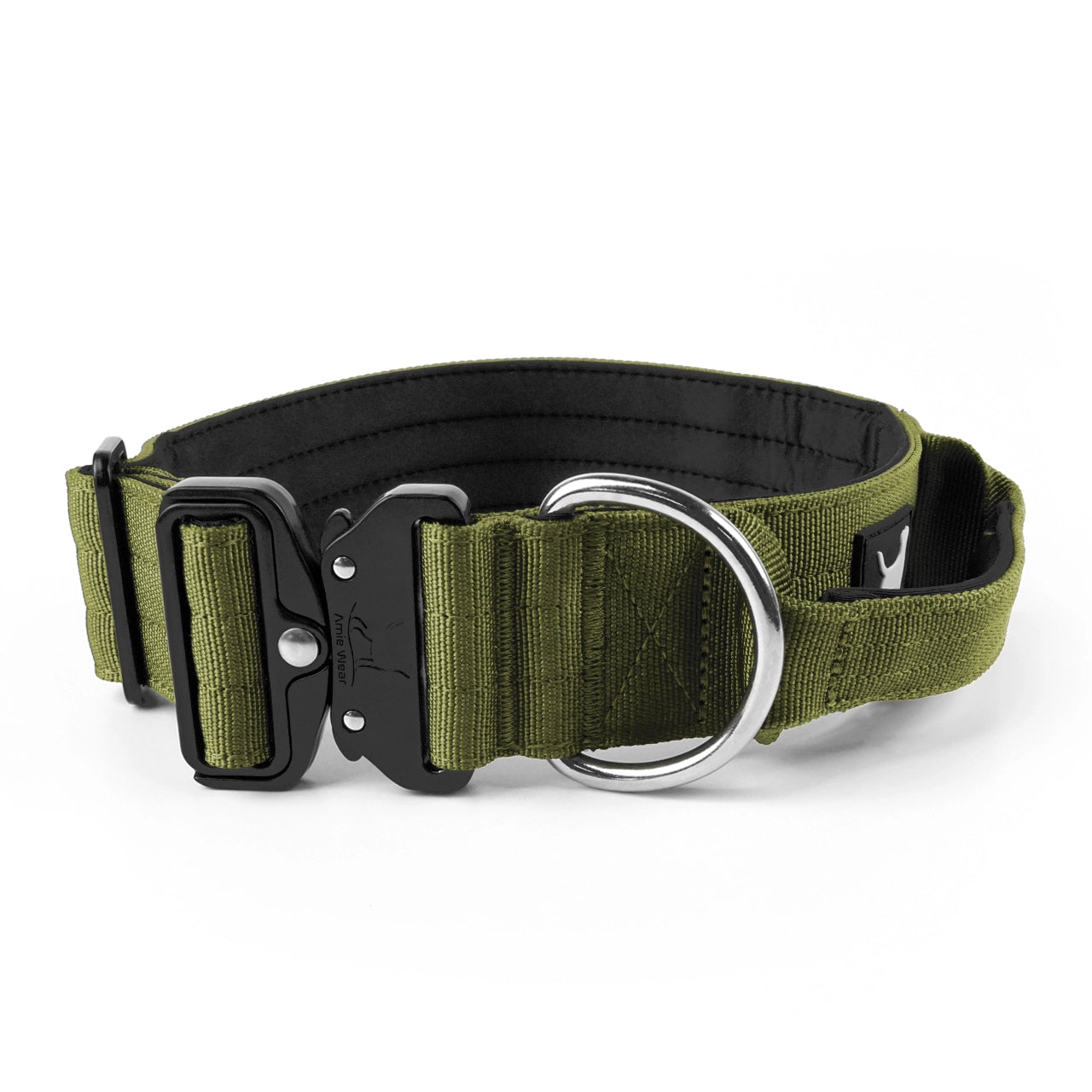 Breites taktisches Hundehalsband mit Griff – Beige