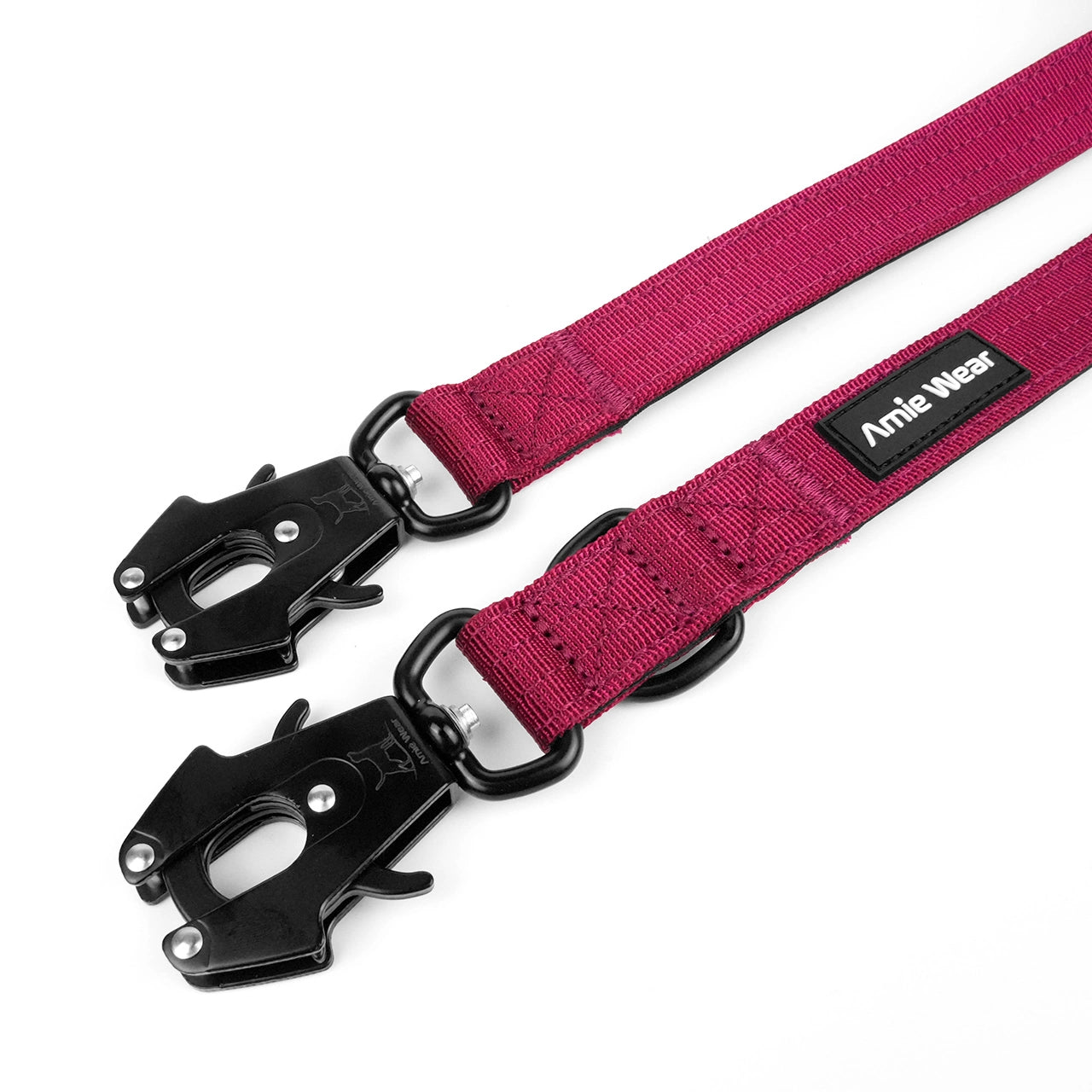 Taktische Hundeleine dreifach verstellbar – Bordeauxrot