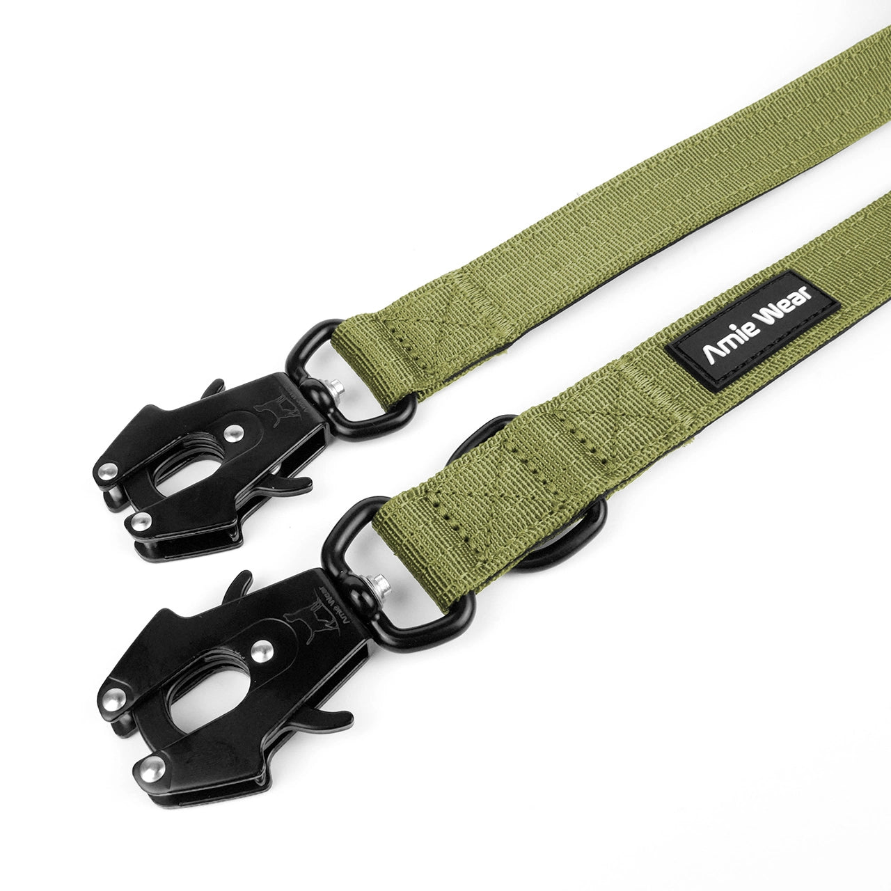 Taktische Hundeleine dreifach verstellbar – Olivgrün