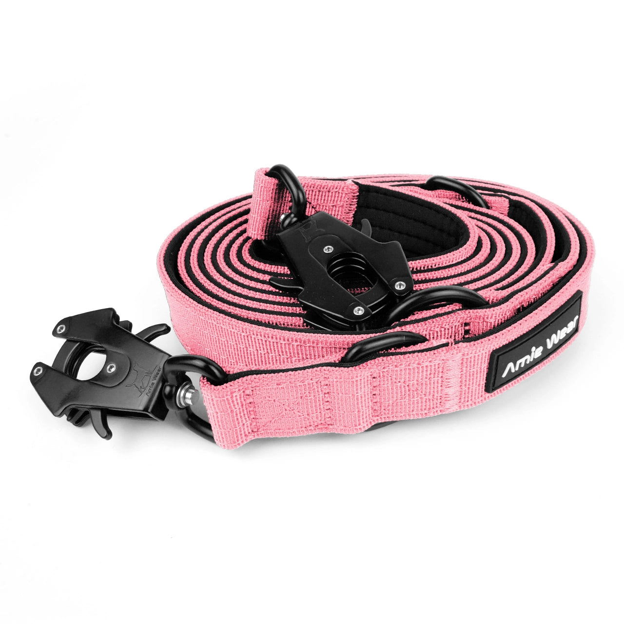Taktische Hundeleine dreifach verstellbar – Rosa