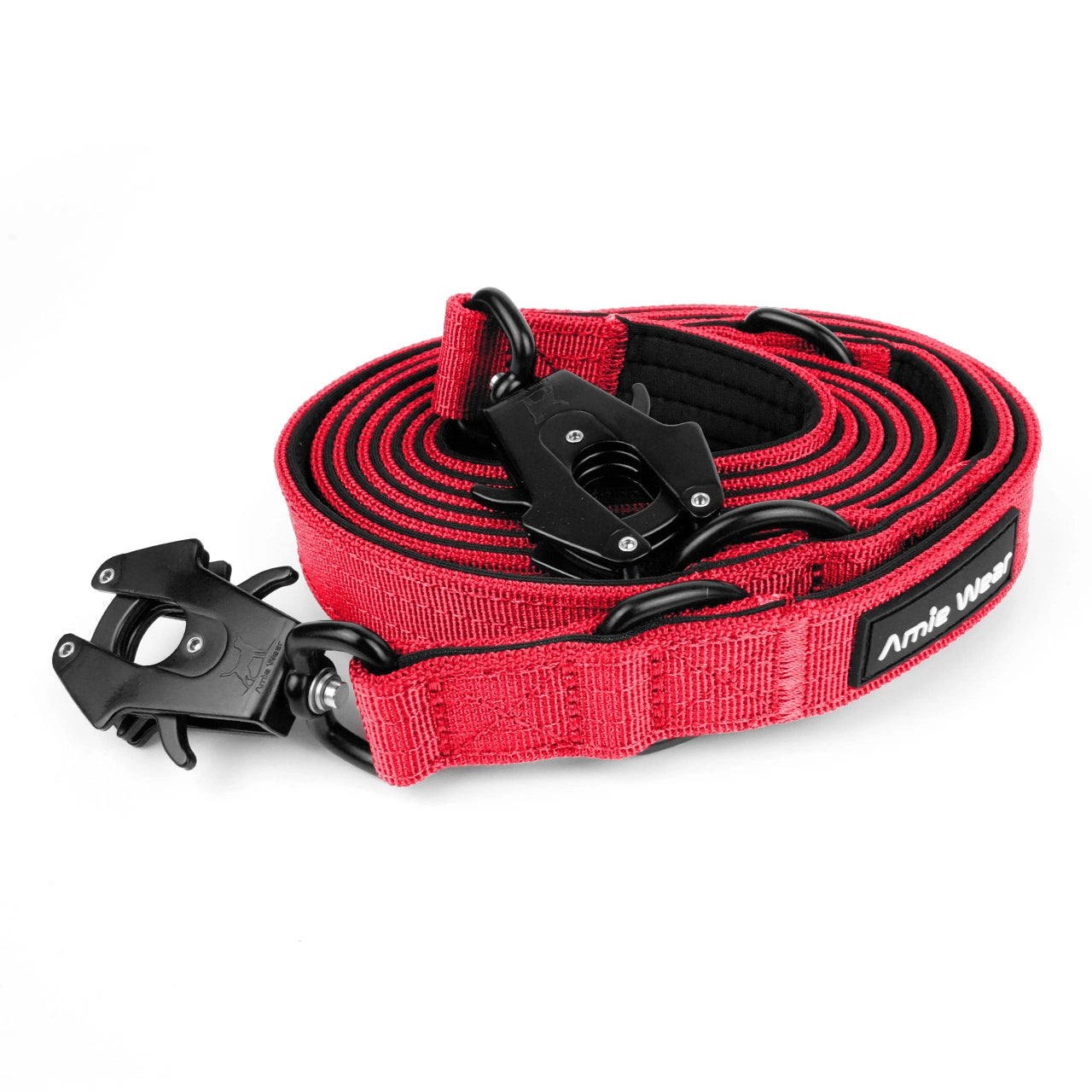 Taktische Hundeleine dreifach verstellbar – Rot