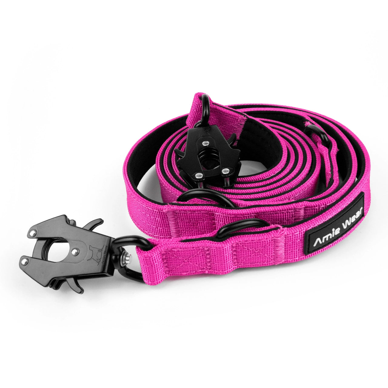 Taktische Hundeleine dreifach verstellbar – Magenta