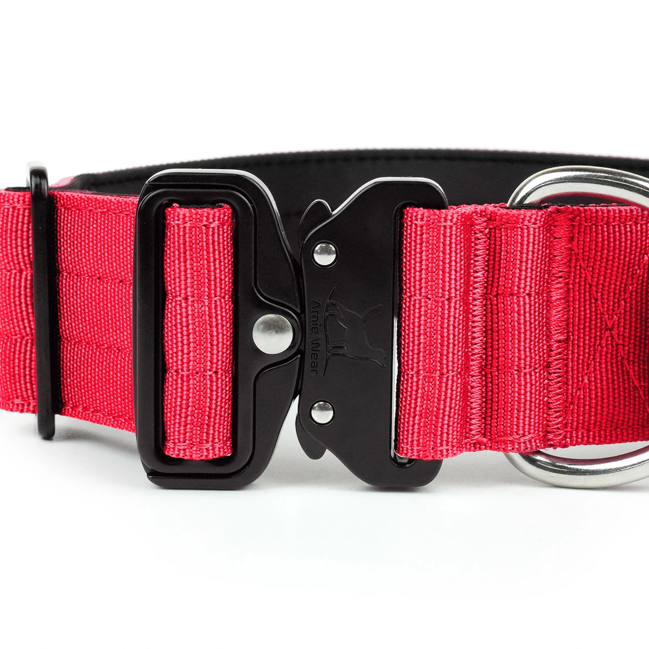Breites taktisches Hundehalsband mit Griff – Rot