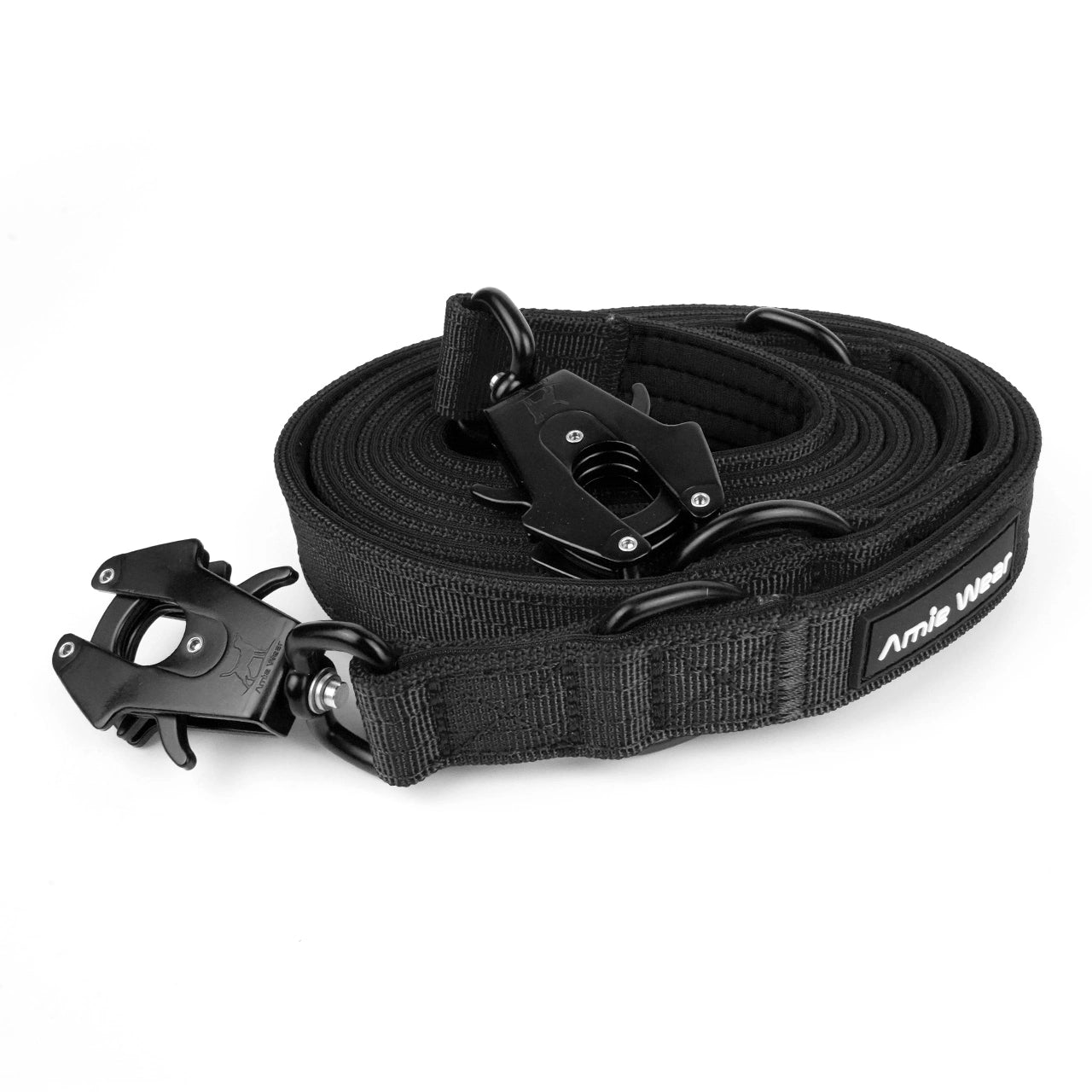 Taktische Hundeleine dreifach verstellbar – Schwarz