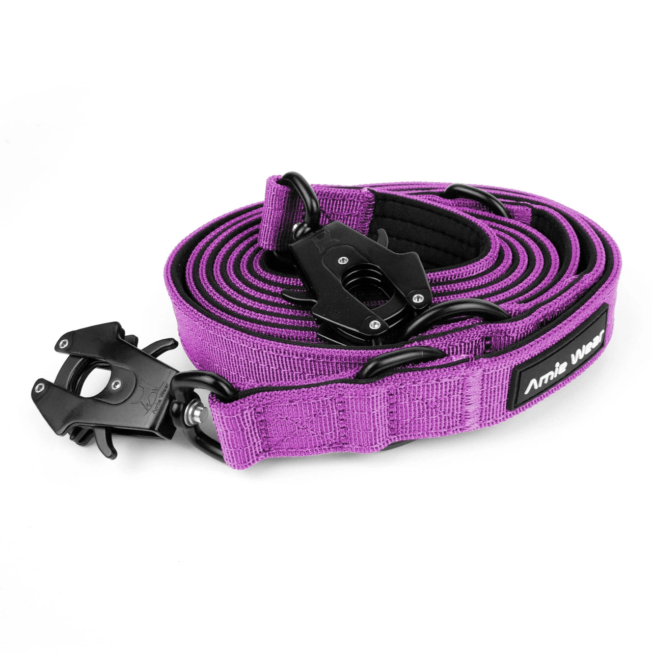 Taktische Hundeleine dreifach verstellbar – Violett