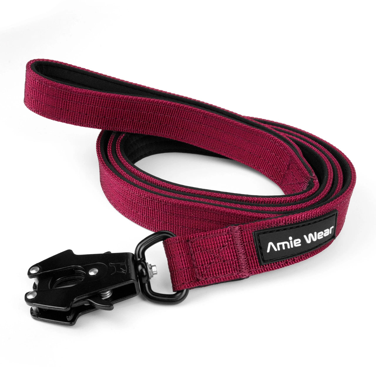 Taktische Hundeleine mit Handschlaufe – Bordeauxrot