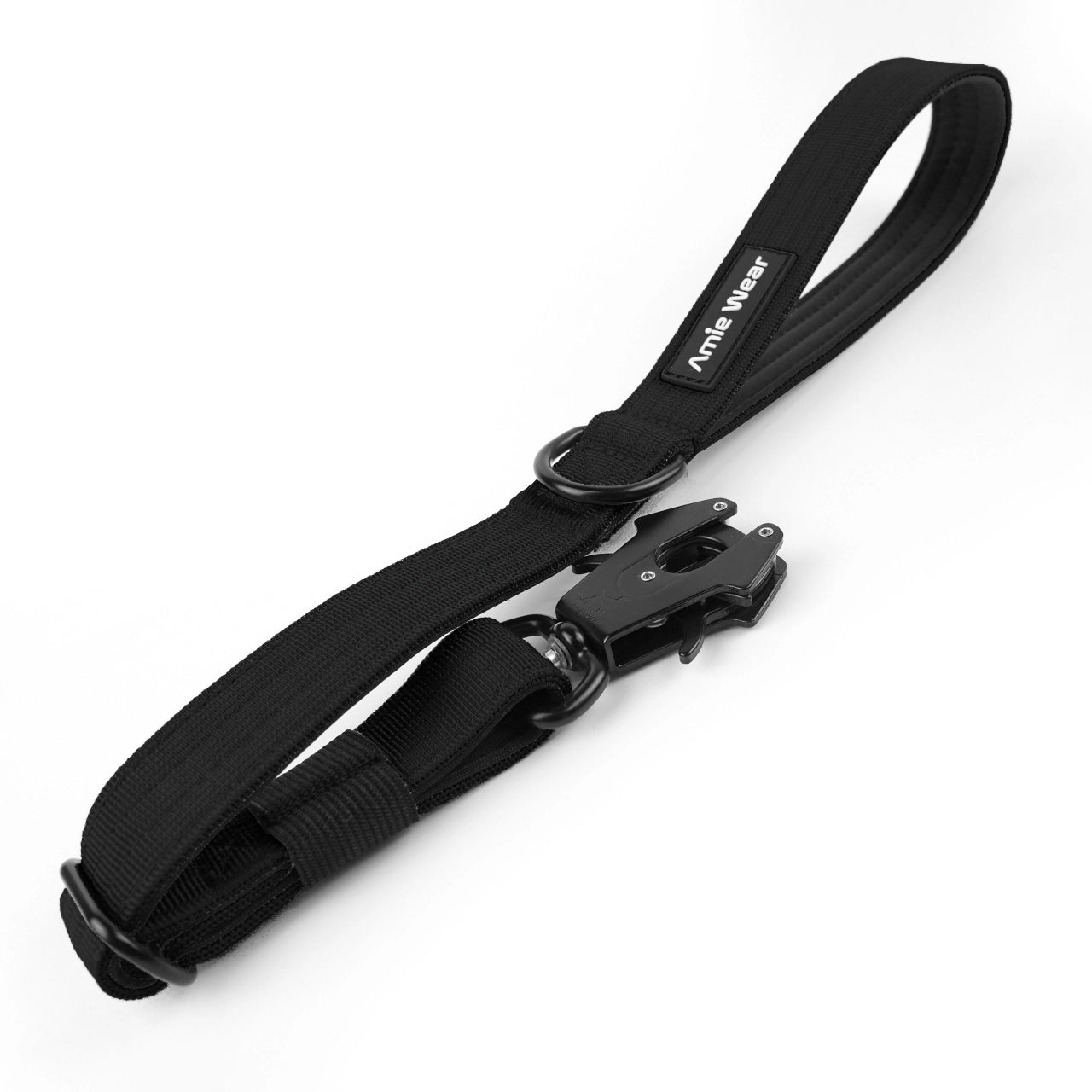 Kurzleine mit Sicherheitsverschluss und Handschlaufe – Schwarz